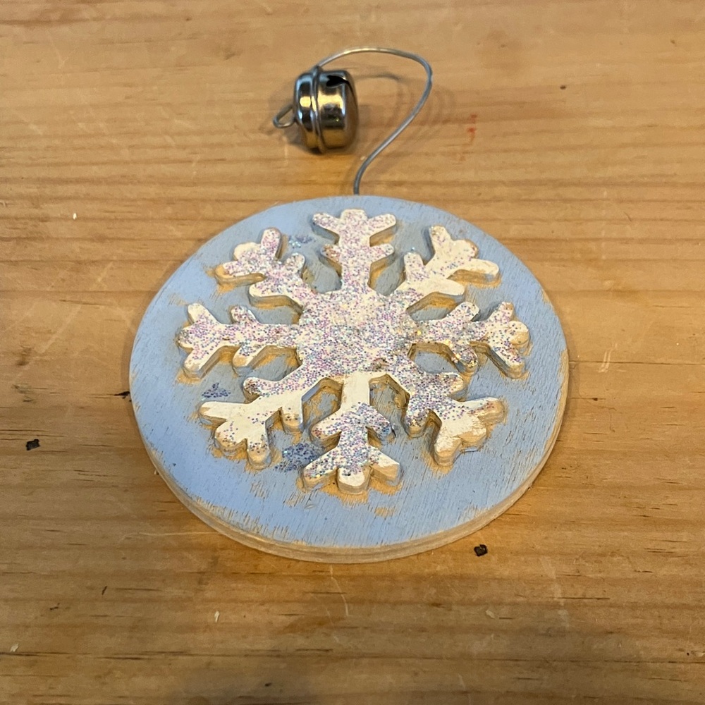 3 for $10 ITEM 

Handmade Wooden Snowflake Ornament with Glitter